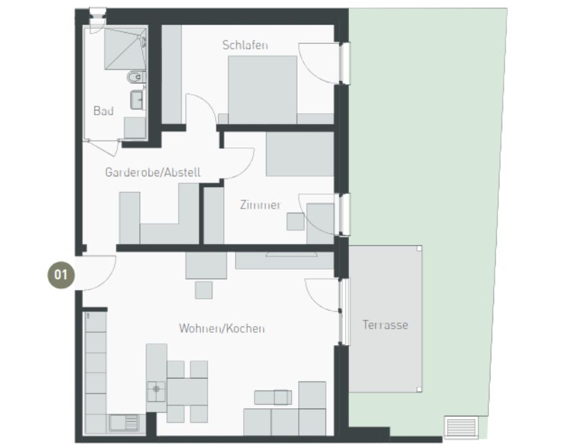 Grundriss Wohnung 1