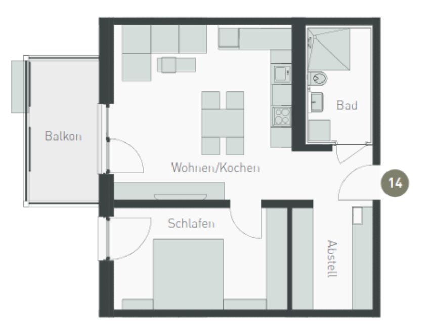 Grundriss Wohnung 14