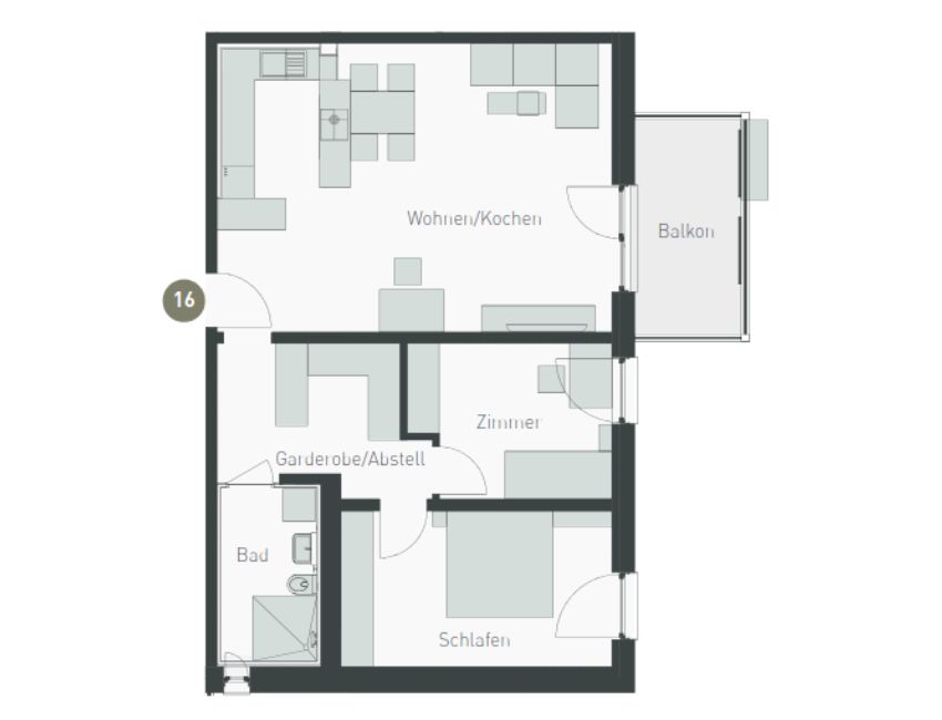Grundriss Wohnung 16